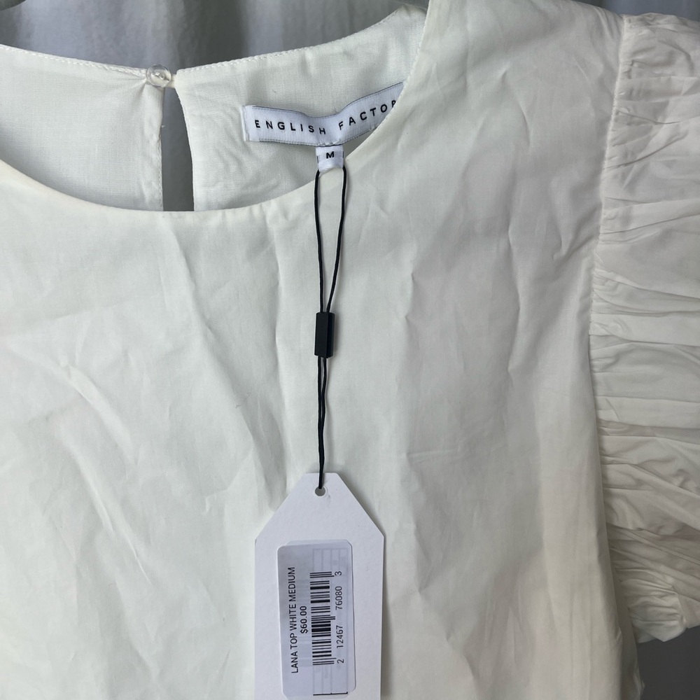English Factory Folded Ruffle Sleeve Top - Picture 4 of 4